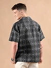 Black and White Printed Cuban Shirt